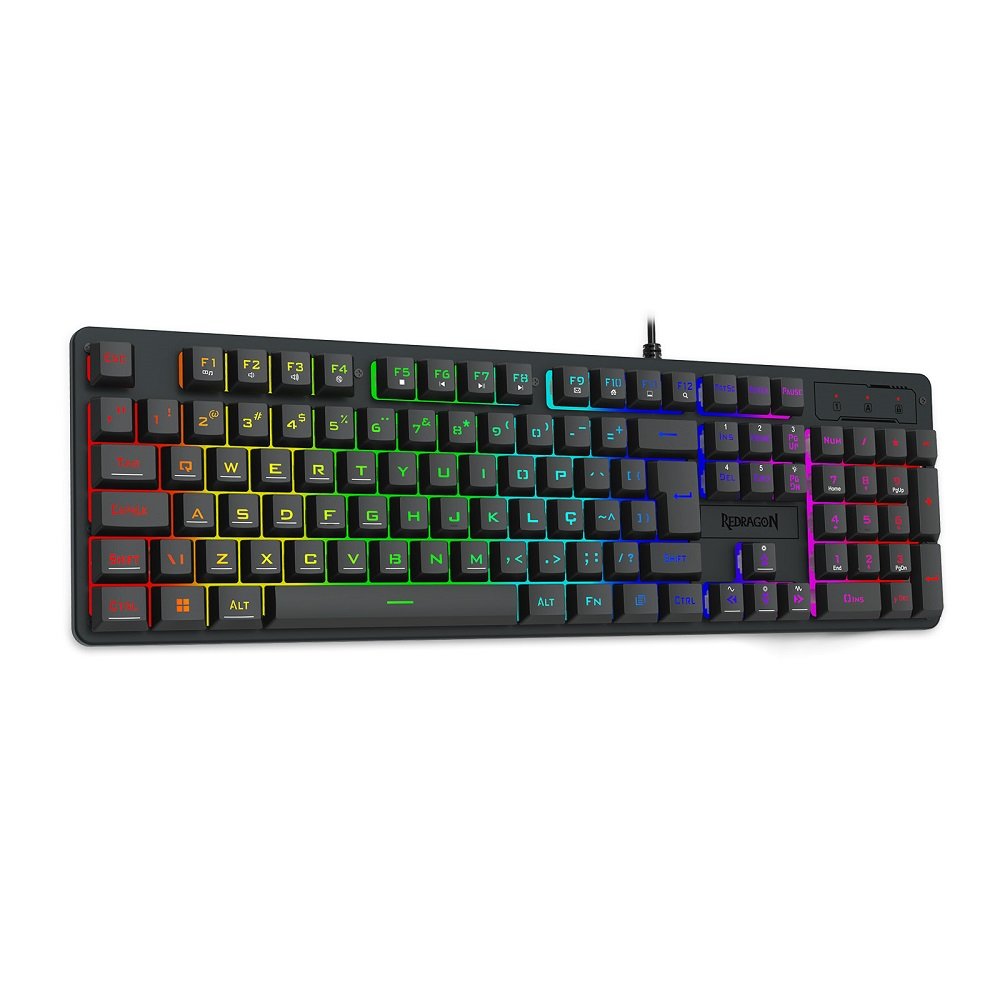Teclado Gamer Membrana Netherbane, Rgb, Abnt2, K521-Rgb, Redragon