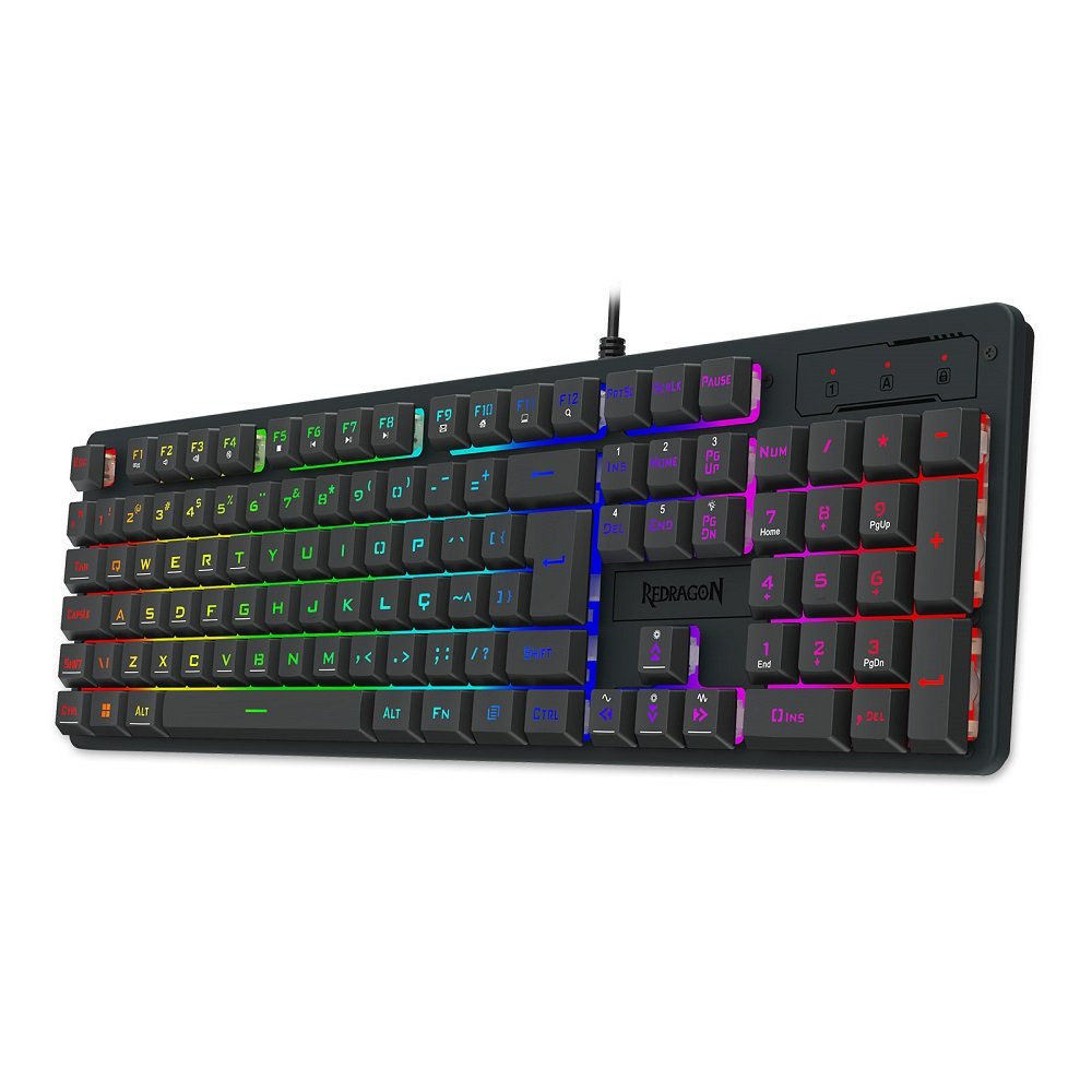Teclado Gamer Membrana Netherbane, Rgb, Abnt2, K521-Rgb, Redragon