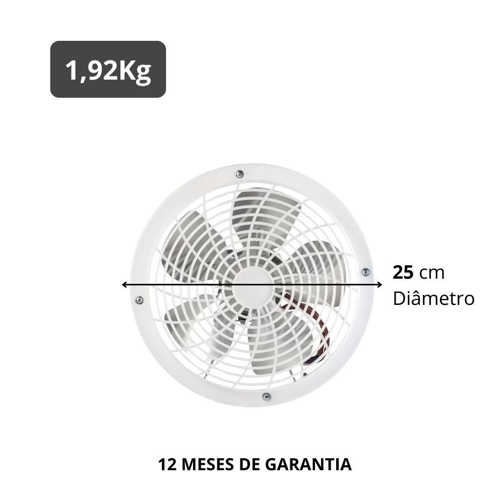 Exaustor de Parede com Grade Interna 25cm Ventimais Bivolt