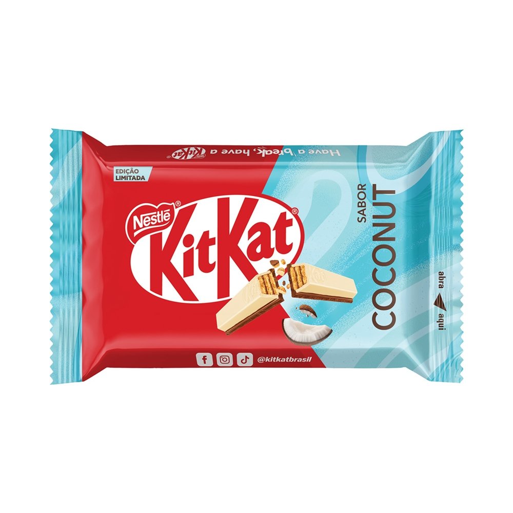 Chocolate Nestlé Kitkat 4F Coco 41,5g - Embalagem com 24 Unidades