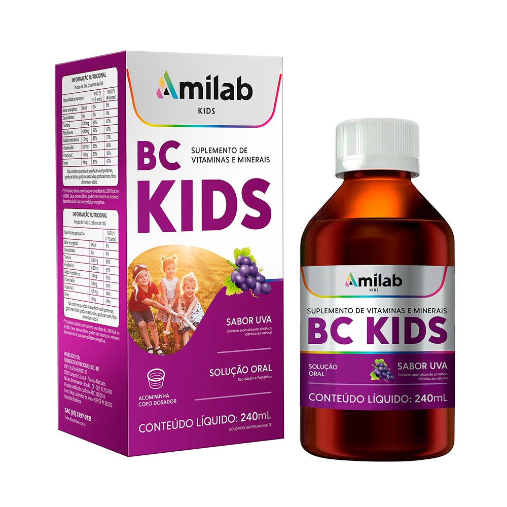 Amilab Bc Kids Uva 240Ml | Martins Atacado