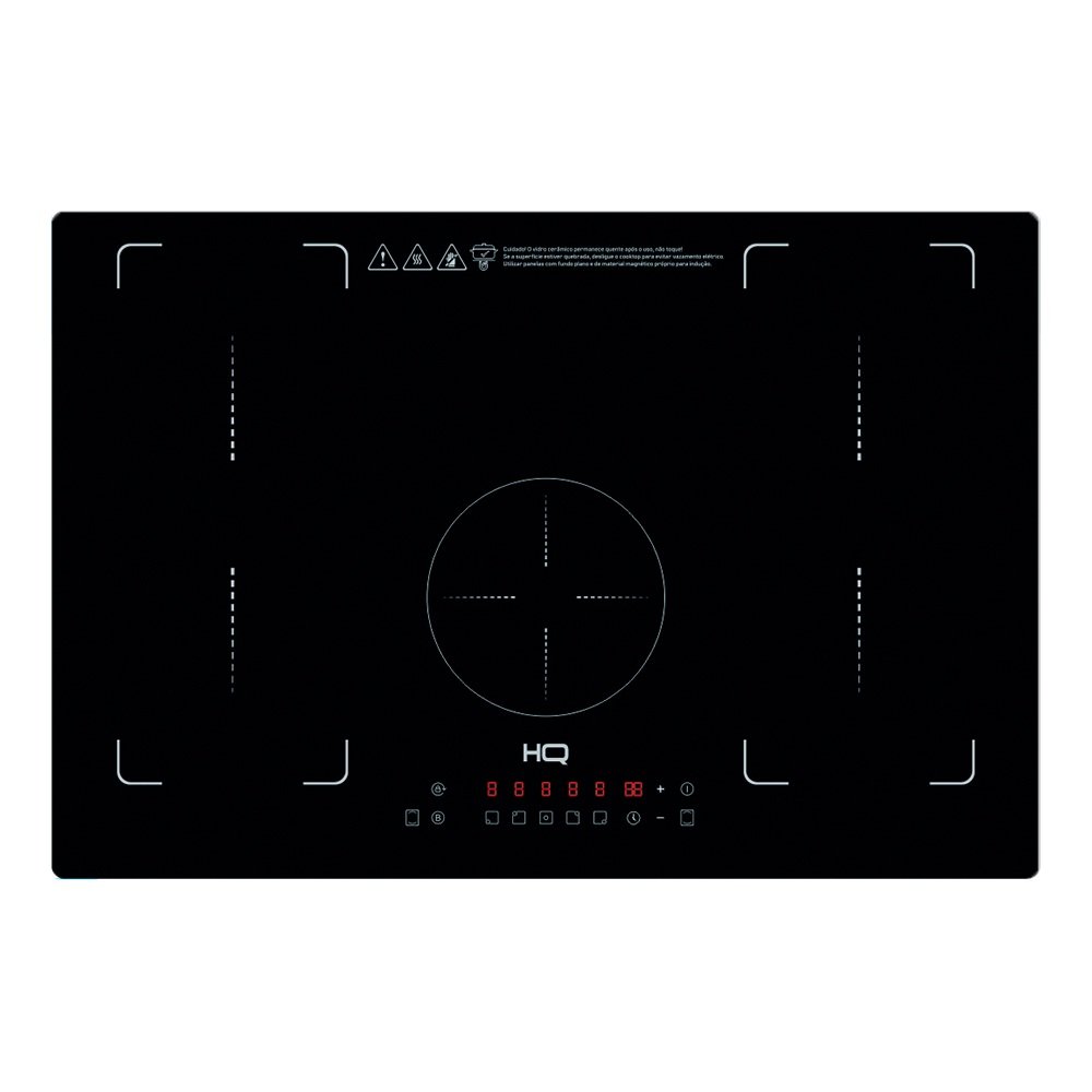 Cooktop De Indução Embutir Hq 5 Bocas Painel Touch Free Zone 9000W Preto Hq-Ide9005/77Cm-Fz 220V