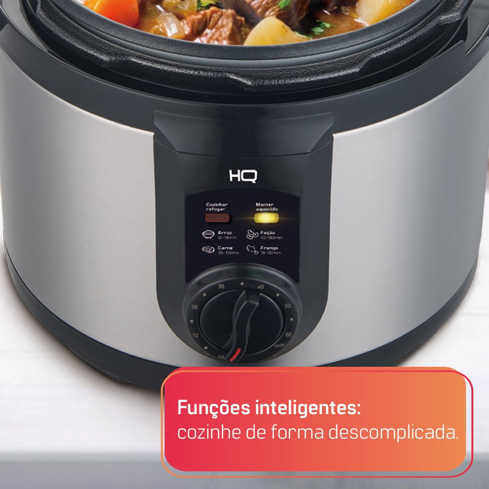 Panela de Pressão Eletrica Multifuncional HQ 5 Litros Inox HQ-Y5M2I 220V