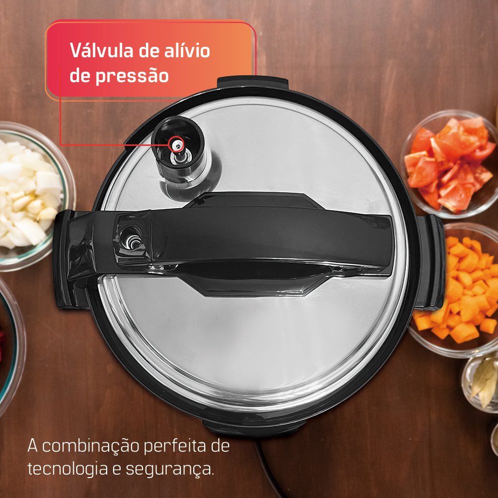 Panela de Pressão Eletrica Multifuncional HQ 5 Litros Inox HQ-Y5M2I 220V