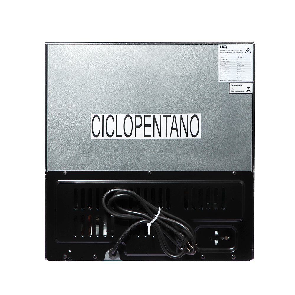 Adega De Vinhos Compressor Hq 36 Litros 12 Garrafas Preto Hq-Av12h2 220V
