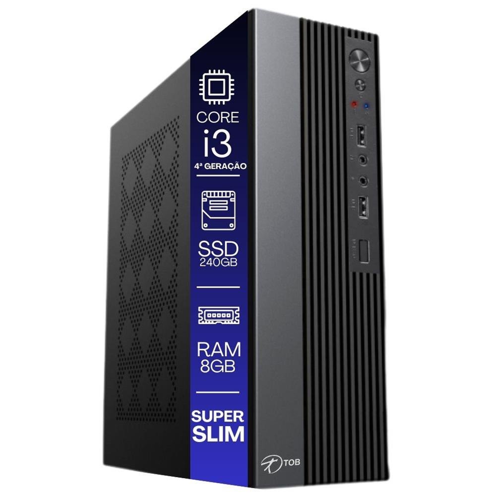 Computador TOB Completo Slim Compacto 4ª Geração Intel Core i5 SSD 240GB Memoria 8GB Windows 10 Trial Desktop PC CPU