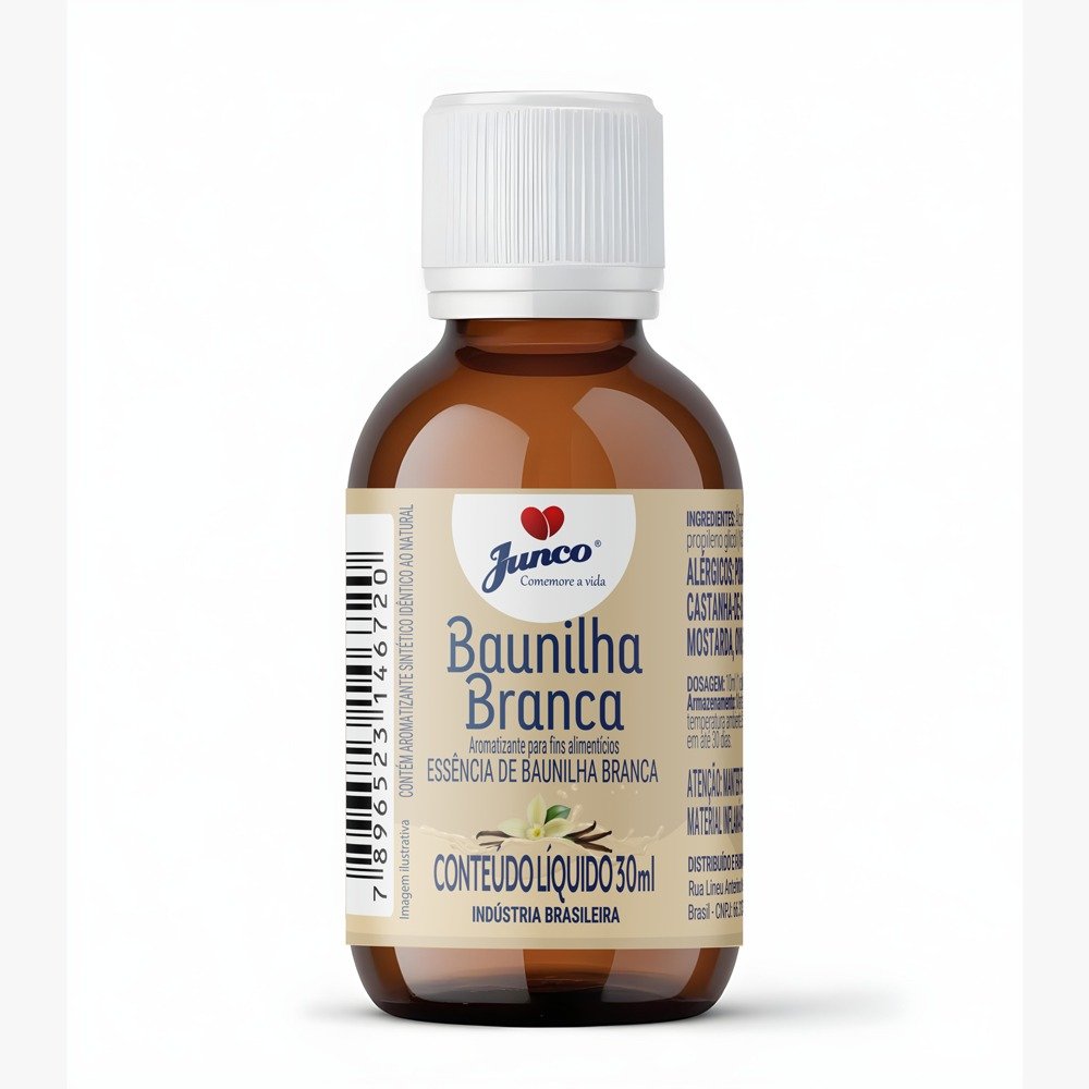 Essência Alimentícia sabor Baunilha Branca Junco 30ml - Display