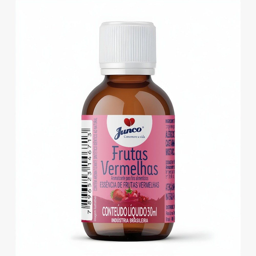 Essência Alimentícia sabor Frutas Vermelhas Junco 30ml - Display
