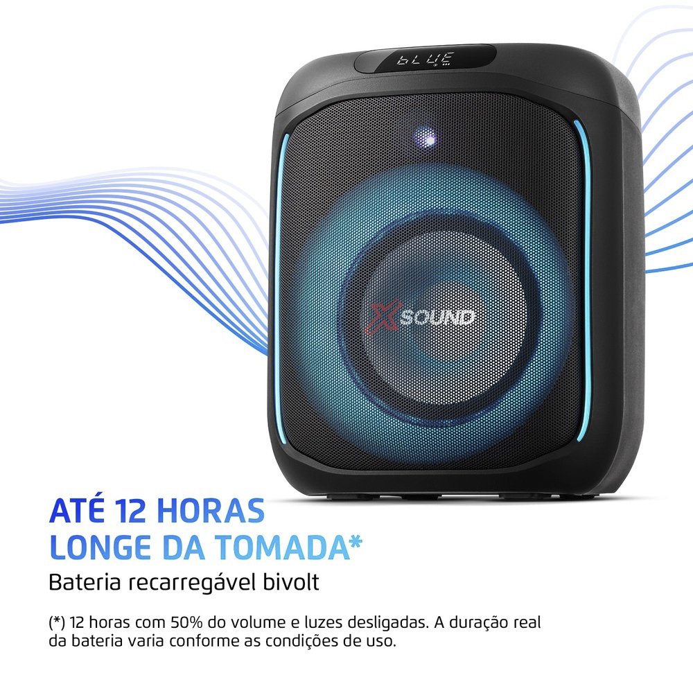Caixa De Som Amplificada Mondial Party Box PBX-350 - Entrada USB, Bluetooth 5.0, Preto, 350W, Bivolt