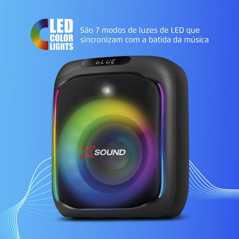 Caixa De Som Amplificada Mondial Party Box PBX-350 - Entrada USB, Bluetooth 5.0, Preto, 350W, Bivolt