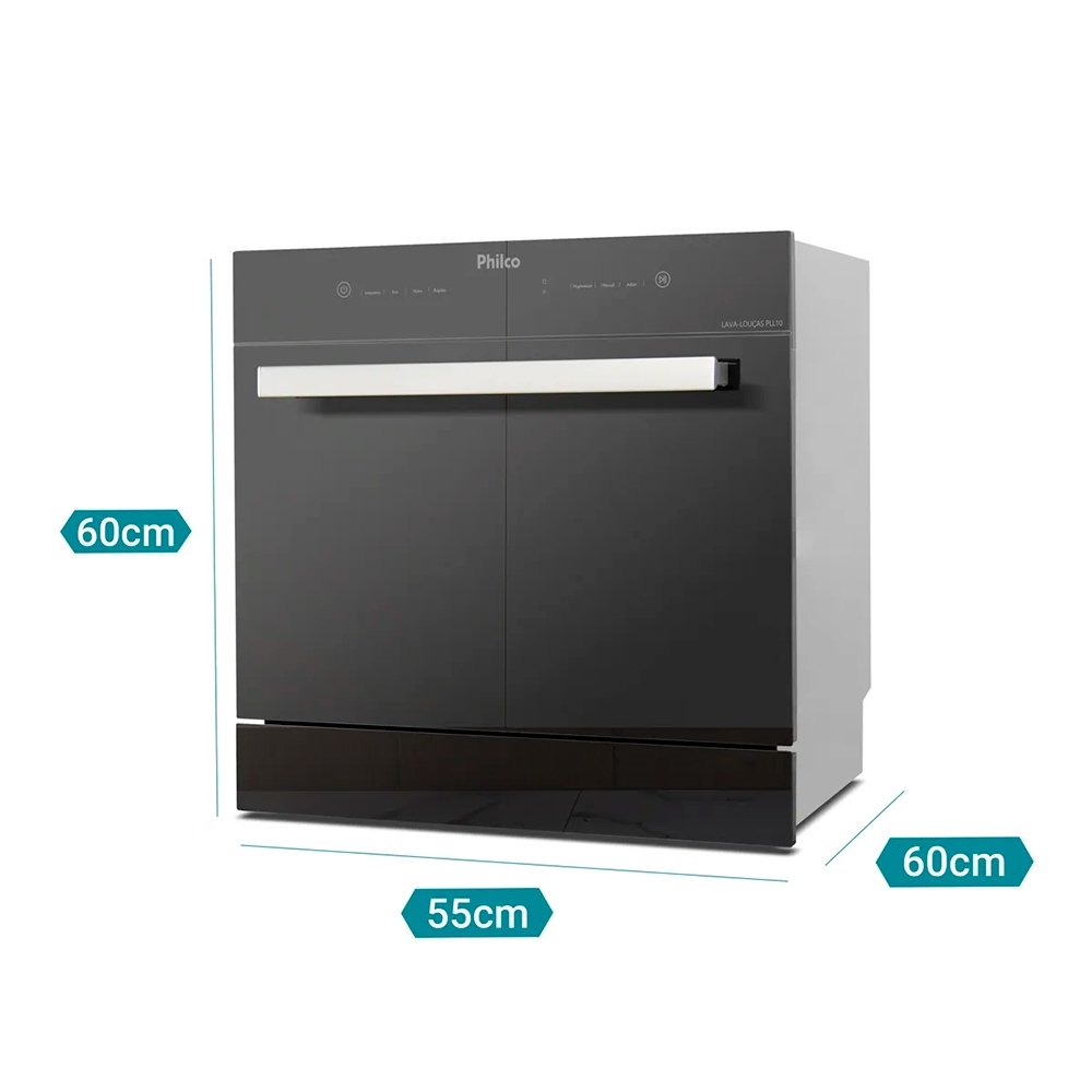 Lava-Louças Philco 10 Serviços PLL10 - 5 Programações, Preto Espelhado, 110V