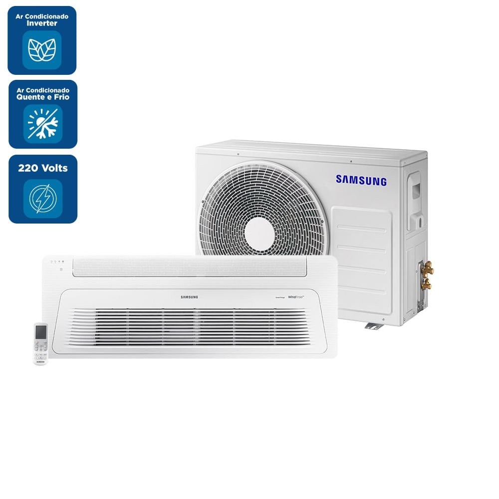 Ar Condicionado Cassete Samsung Wind Free Inverter 24000 BTU/h Quente e Frio Monofásico AC024DN1DKG/AZ ¿ 220 Volts