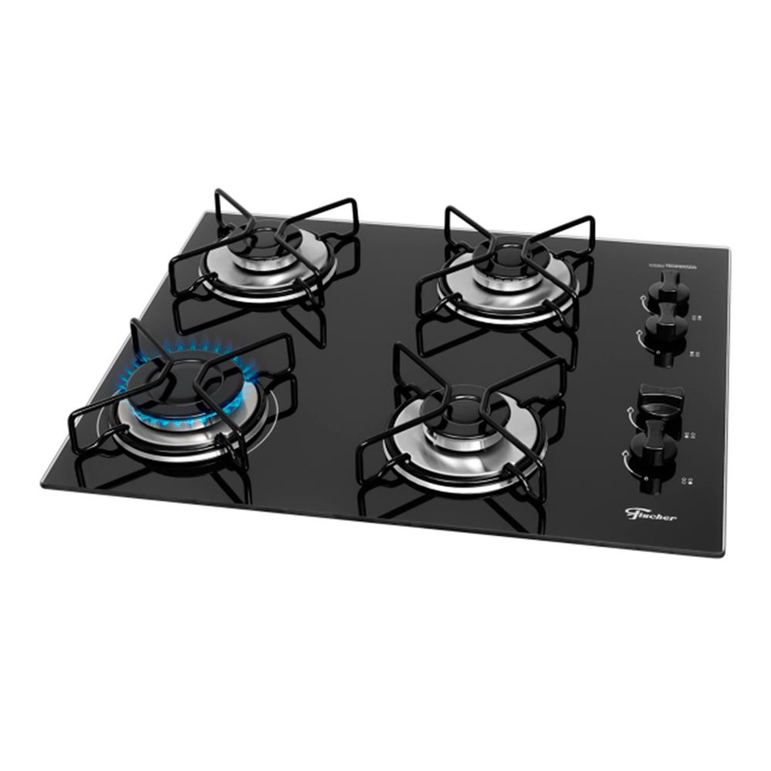 Cooktop 4 Bocas Fischer 4Q Fit Line Gás Vidro Temperado Esma