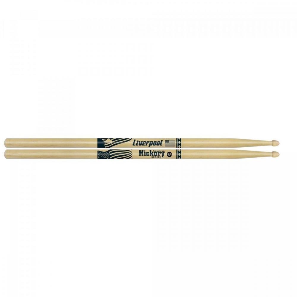 Baqueta 7A Ponta de Madeira American Hickory LIVERPOOL Un.Venda: PAR/2