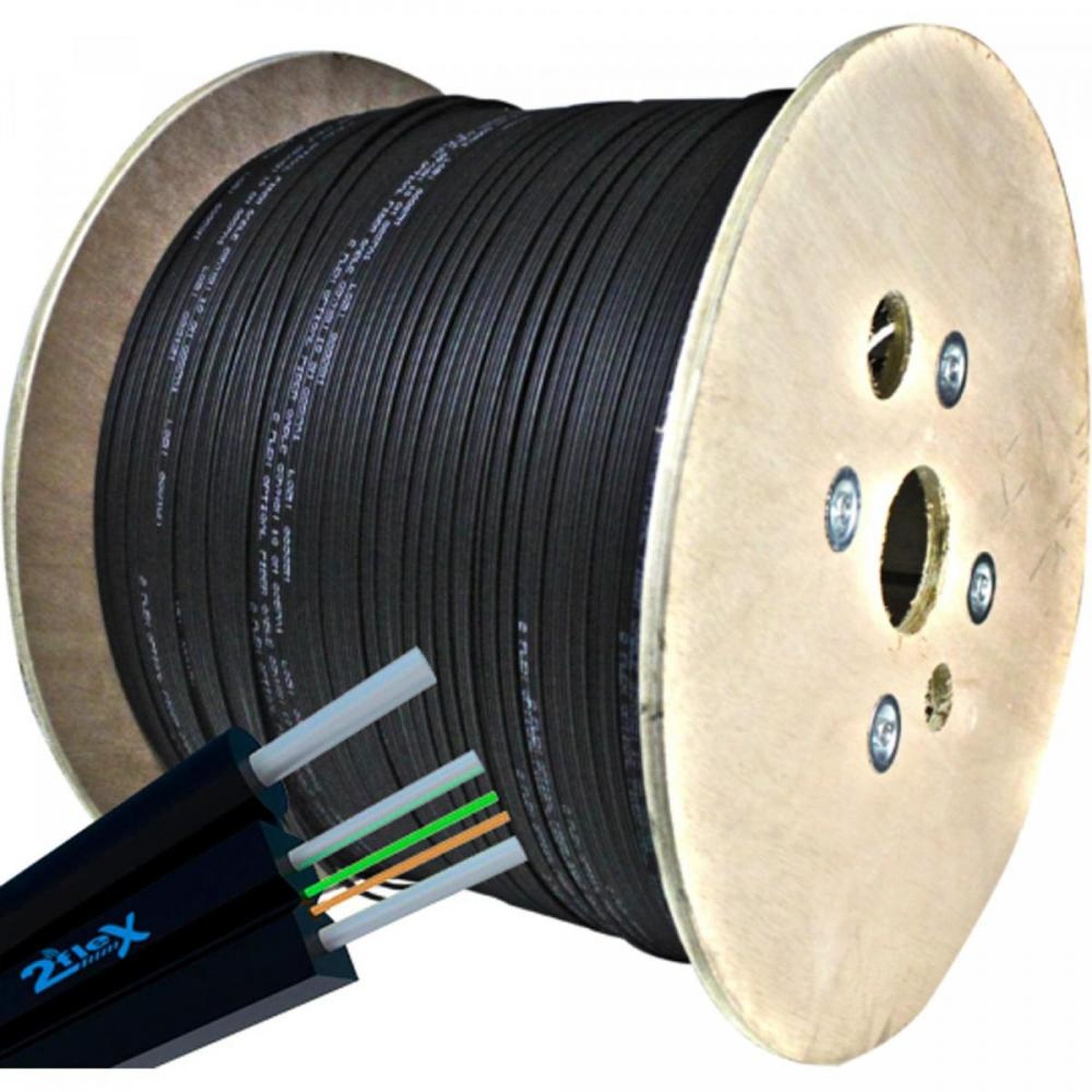 Cabo de Fibra Optica Drop Flat 2FO 2FLEX Un.Venda: BOB/1000