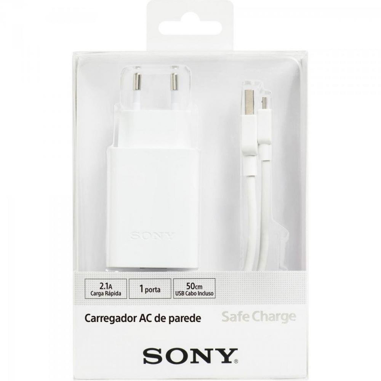 Carregador USB 5V 2,1A CP-AD2 Branco SONY Un.Venda: PC/1