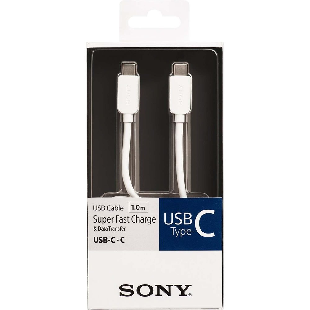 Cabo de Transferência e Carregamento USB Tipo C CP-CC100 1m Branco SONY Un.Venda: PC/1