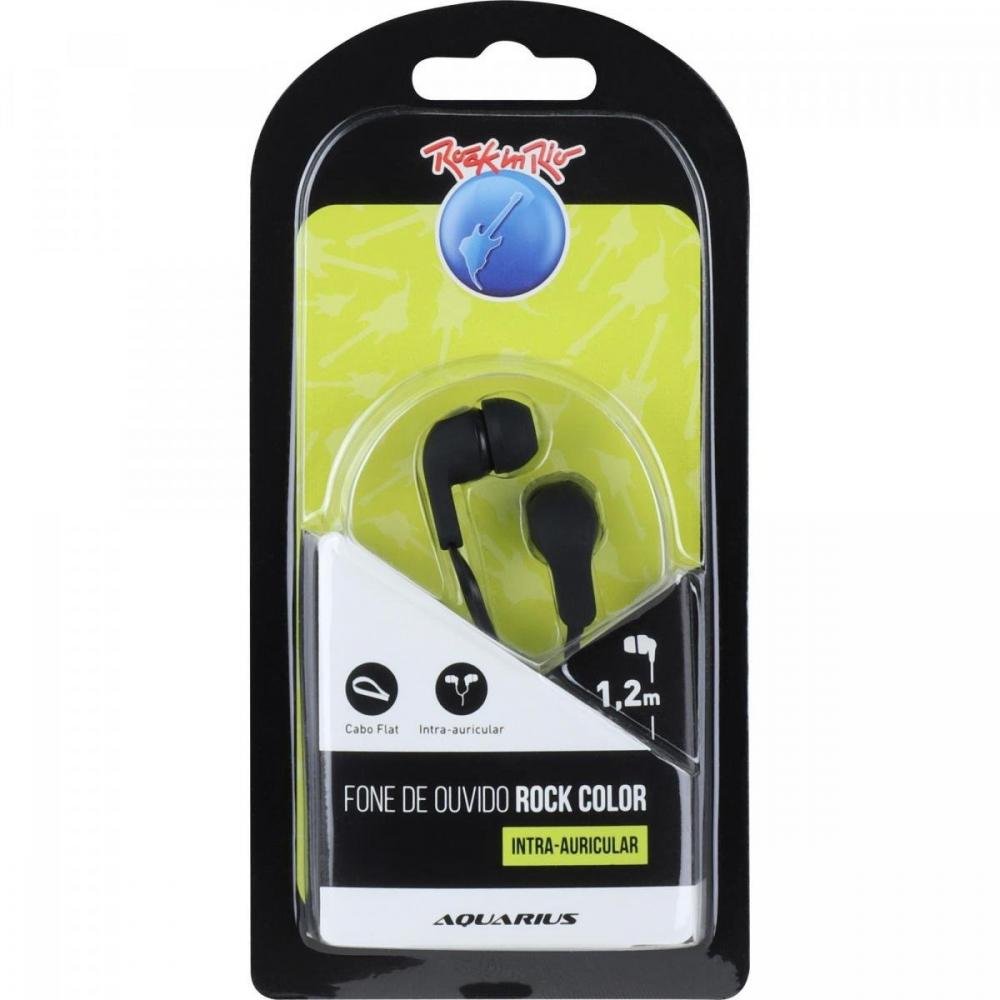 Fone de Ouvido Rock Color Preto Rock In Rio Un.Venda: PC/1