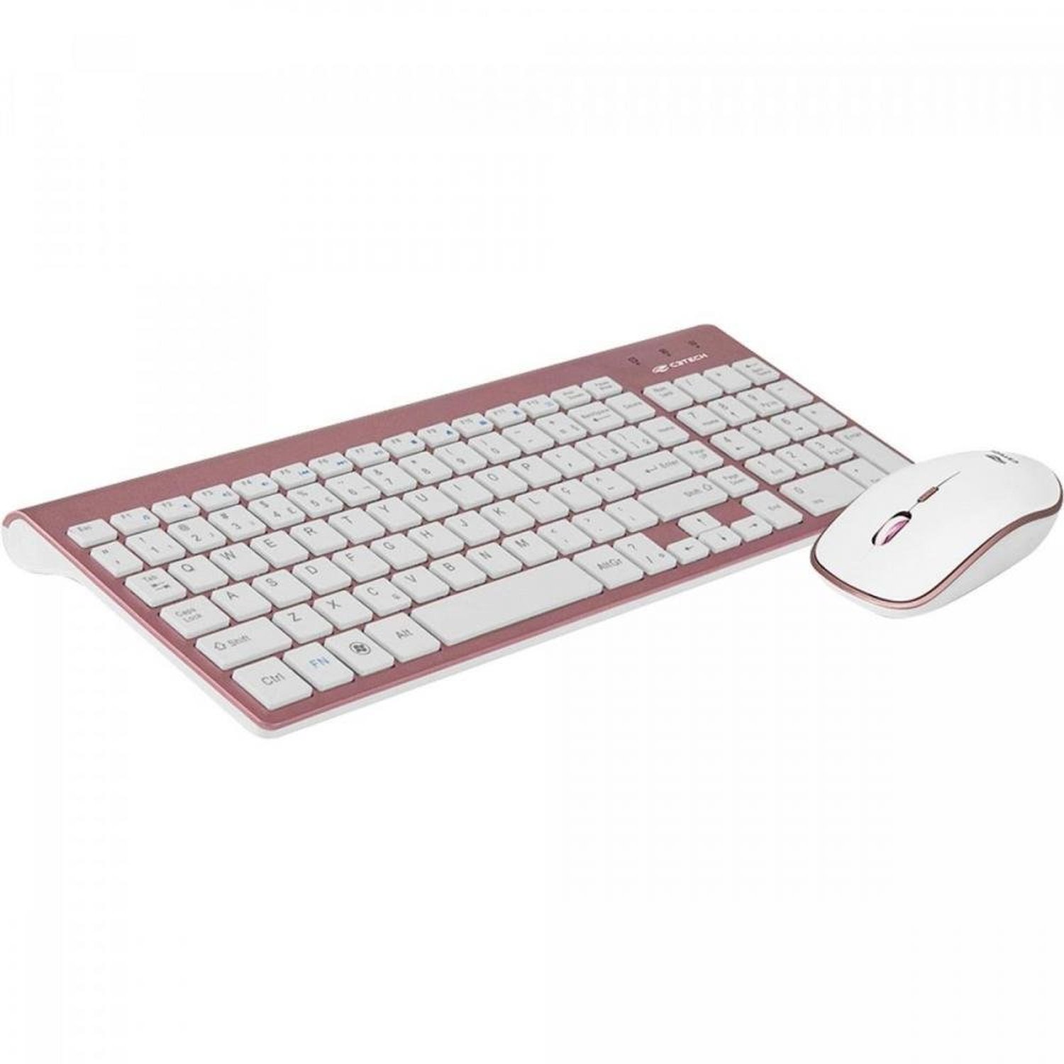 Kit Teclado + Mouse sem Fio K-W510PWH Pink e Branco C3TECH Un.Venda: PC/1