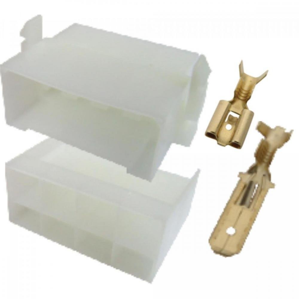 Conector Completo 8 Vias Macho/Fêmea com Terminais RAINHA DAS SETE Un.Venda: MVA/10