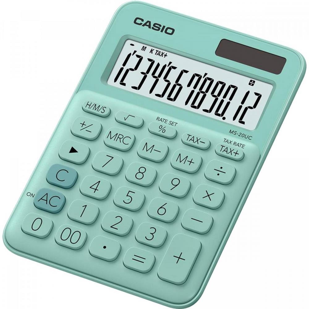 Calculadora de Mesa 12 Dígitos MS20UC Verde CASIO Un.Venda: PC/1