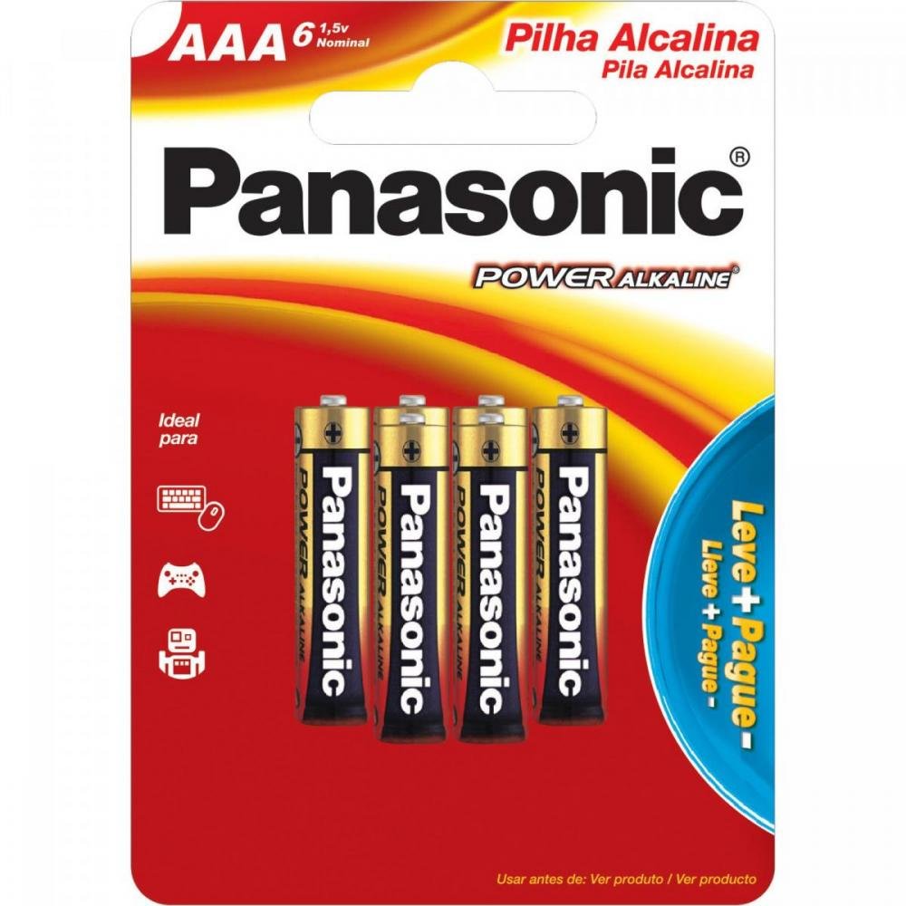 Pilha AAA Alcalina LR03XAB (Caixa c/ 192 pilhas)(Cartela c/6 pilhas) PANASONIC Un.Venda: CXM/192