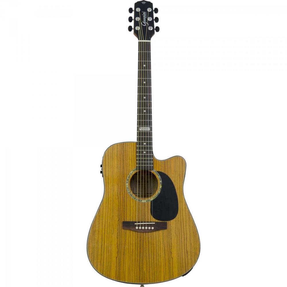 Violão Eletroacústico Dreadnought Folk Cutaway Aço Gf-1d Ceq Zebra Giannini