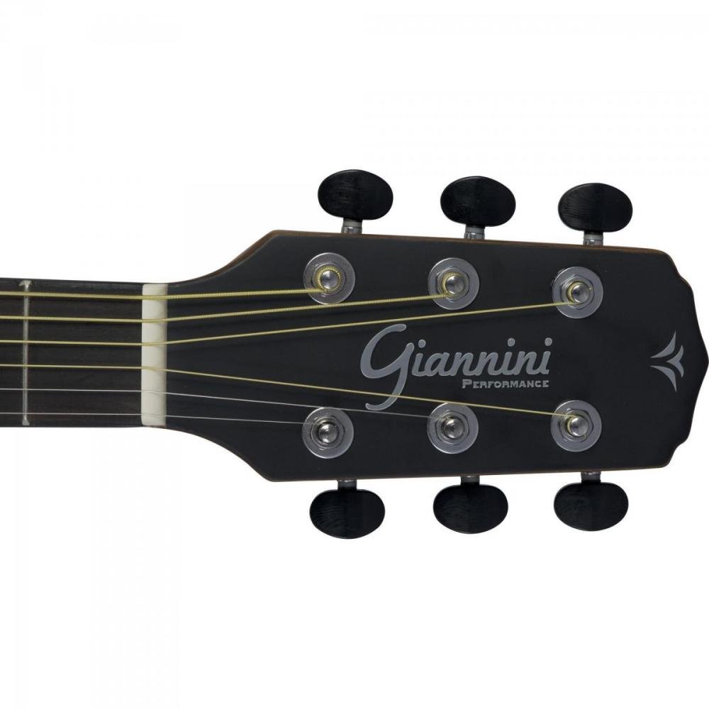 Violão Eletroacústico Dreadnought Folk Cutaway Aço Gf-1d Ceq Zebra Giannini