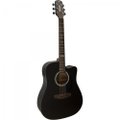Violão Eletroacústico Dreadnought Folk Cutaway Aço Gf-1d Ceq Satin Black Giannini