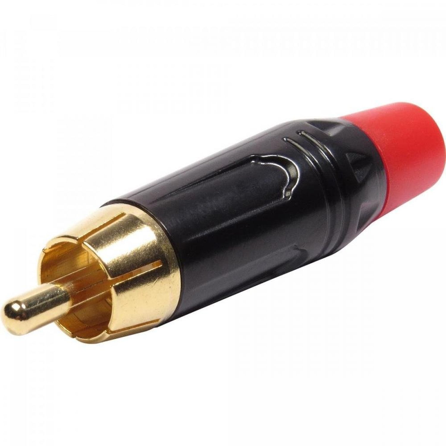 Plug Rca Metal com Parte Inferior Vermelha Pgrc0022 - Pacote com 10 Unidades