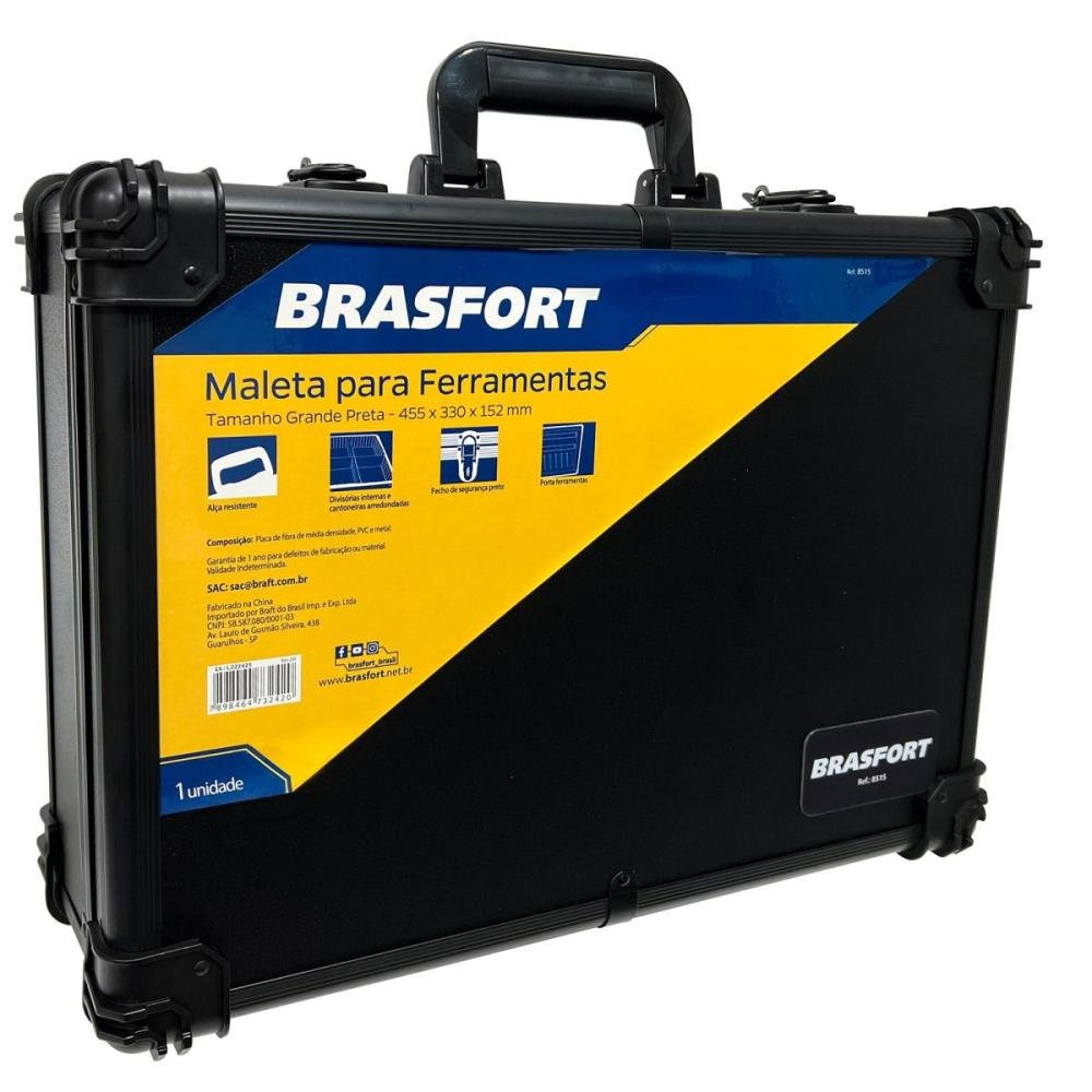Maleta Para Ferramentas Grande Brasfort Preta Un.Venda: PC/1