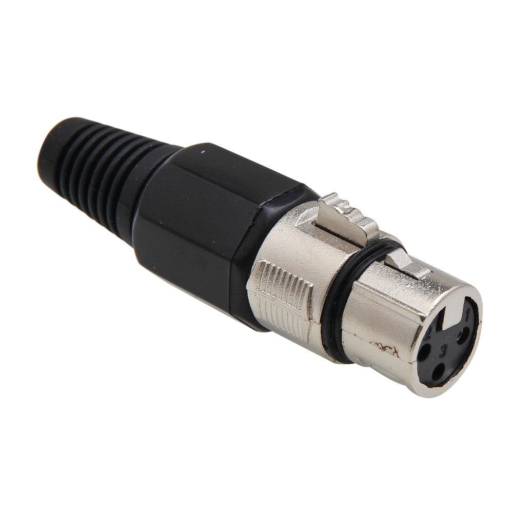 Conector Cannon Xlr Fêmea Jccn0004 Plástico Preto Storm - Pacote com 5 Unidades