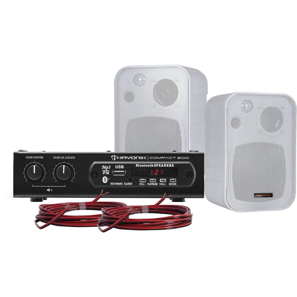 Kit Som Ambiente 200w Musical Ambience 2000 Branco Hayonik