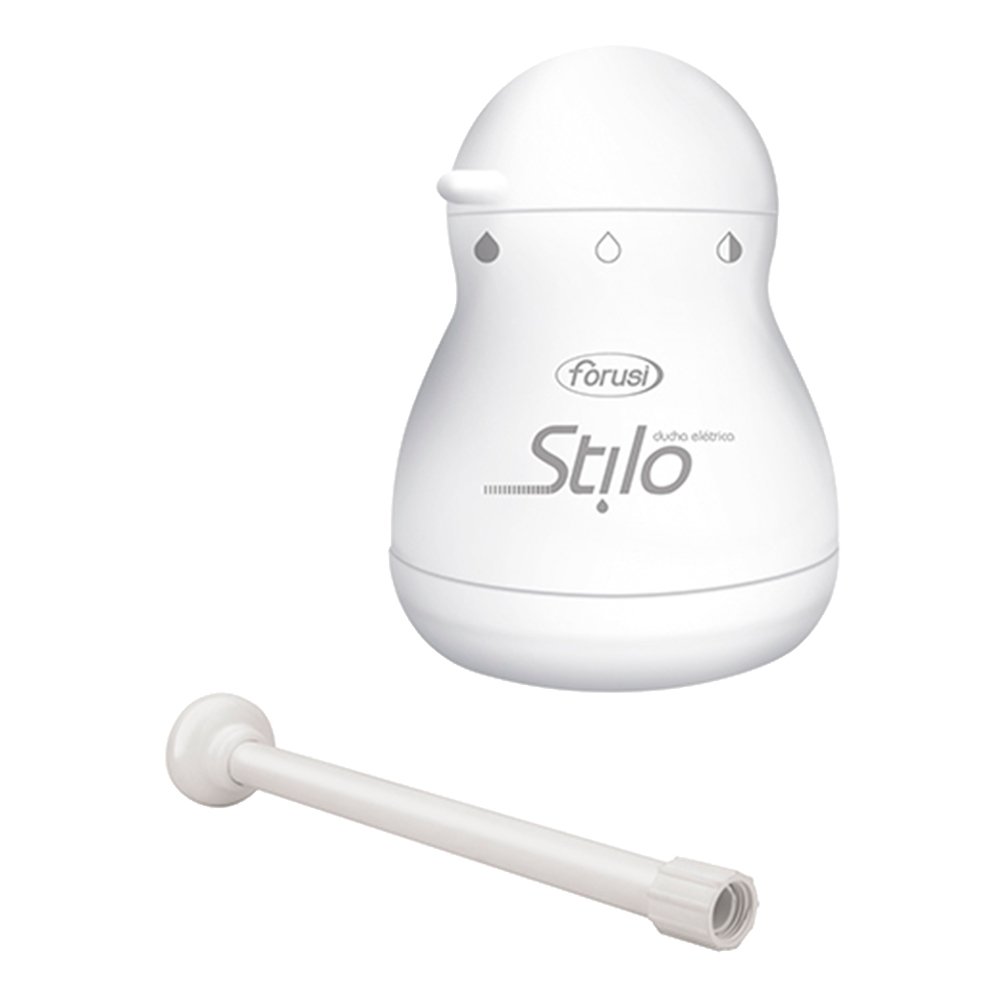 Chuveiro Ducha Forusi Stilo 3T + Braço 30cm Branco 5400W 127V