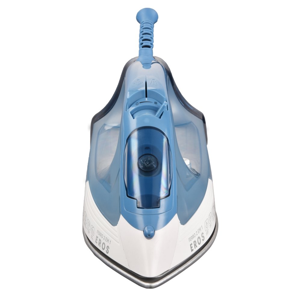 Ferro de Passar a Vapor Mallory Eros - 2000W, Azul/Branco, 220V
