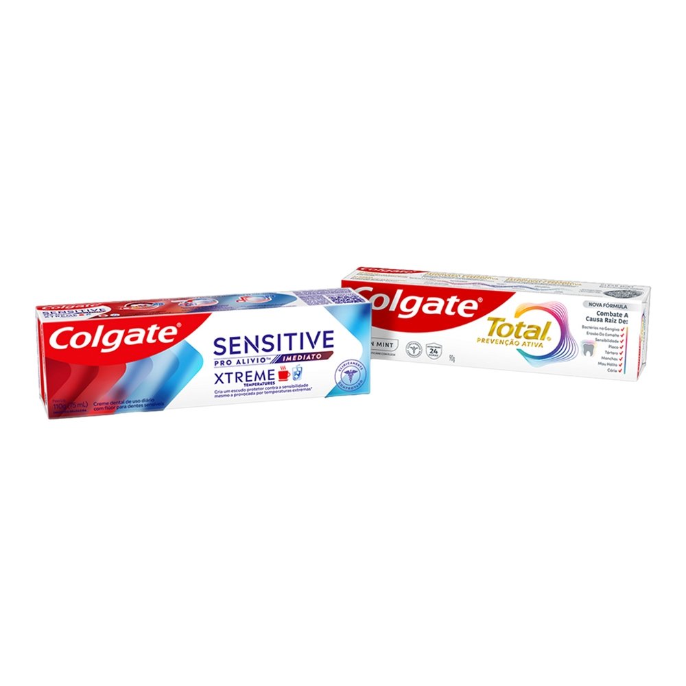 Kit Creme Dental Colgate Sensitive 110g + Creme Dental Colgate Total 12 Clean Mint 90g
