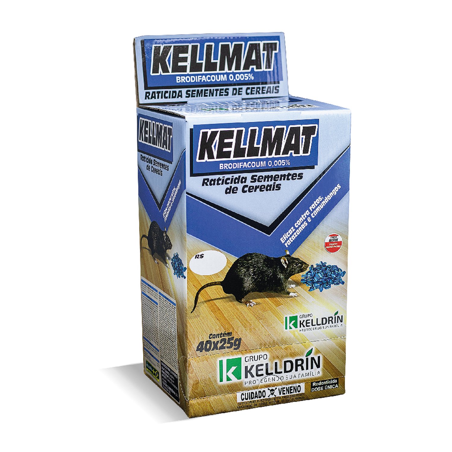 Kelldrin Kellmat Sementes De Cereais ¿ Raticida Isca 25G | Caixa Com 2 Display Contendo 40 Unidades De 25G Em Cada Display