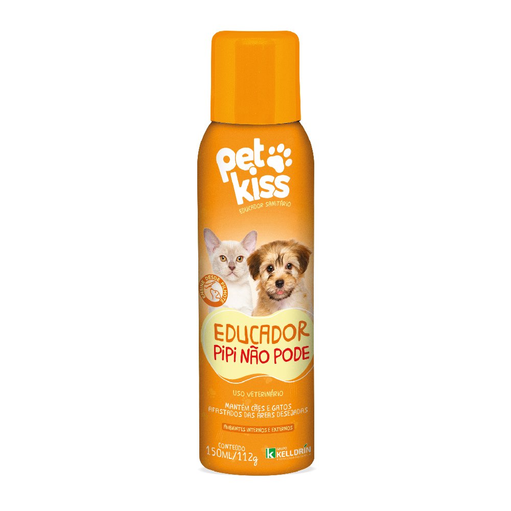Pet Kiss Pipi Não Pode Aerossol ¿ Educador Sanitário 150Ml | Caixa C/ 12 Unidades