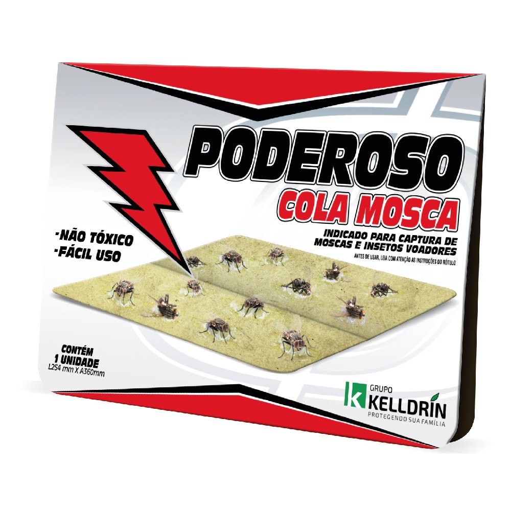 Kelldrin Poderoso Cola Mosca ¿ Armadilha Adesiva Pega Mosca | Caixa C/ 25 Unidades (Cartela)