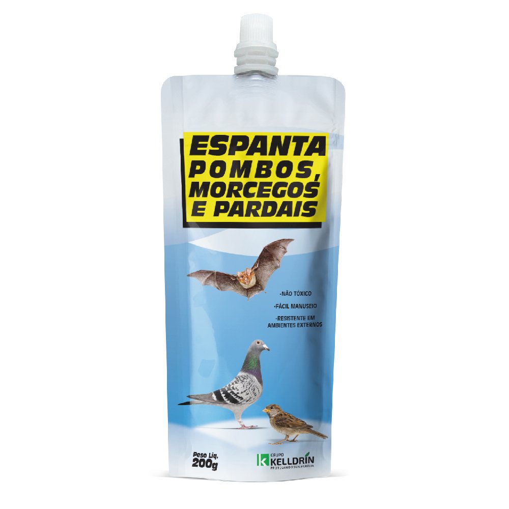 Kelldrin Repelente ¿ Espanta Pombos, Morcegos E Pardais 200G | Caixa C/ 6 Unidades De 200G (Bolsa)