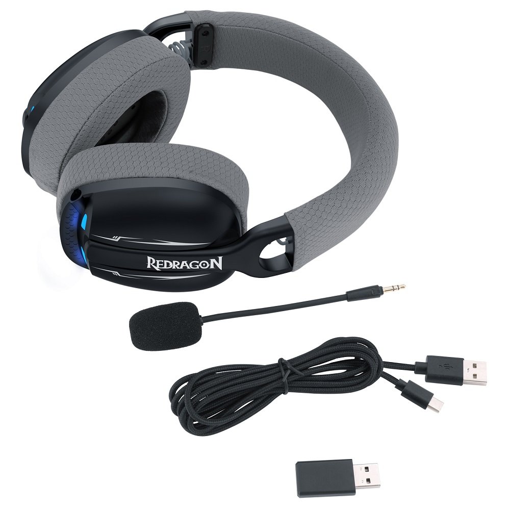 Headset Gamer Redragon Sem Fio Skuld Pro Preto H878bg