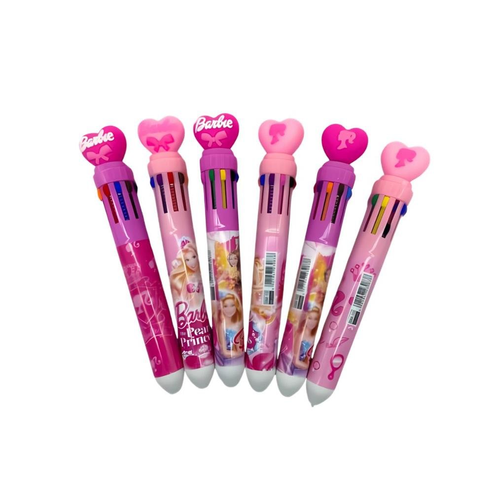 Caneta Divertida Barbie 8 Cores Com 6 Unidades