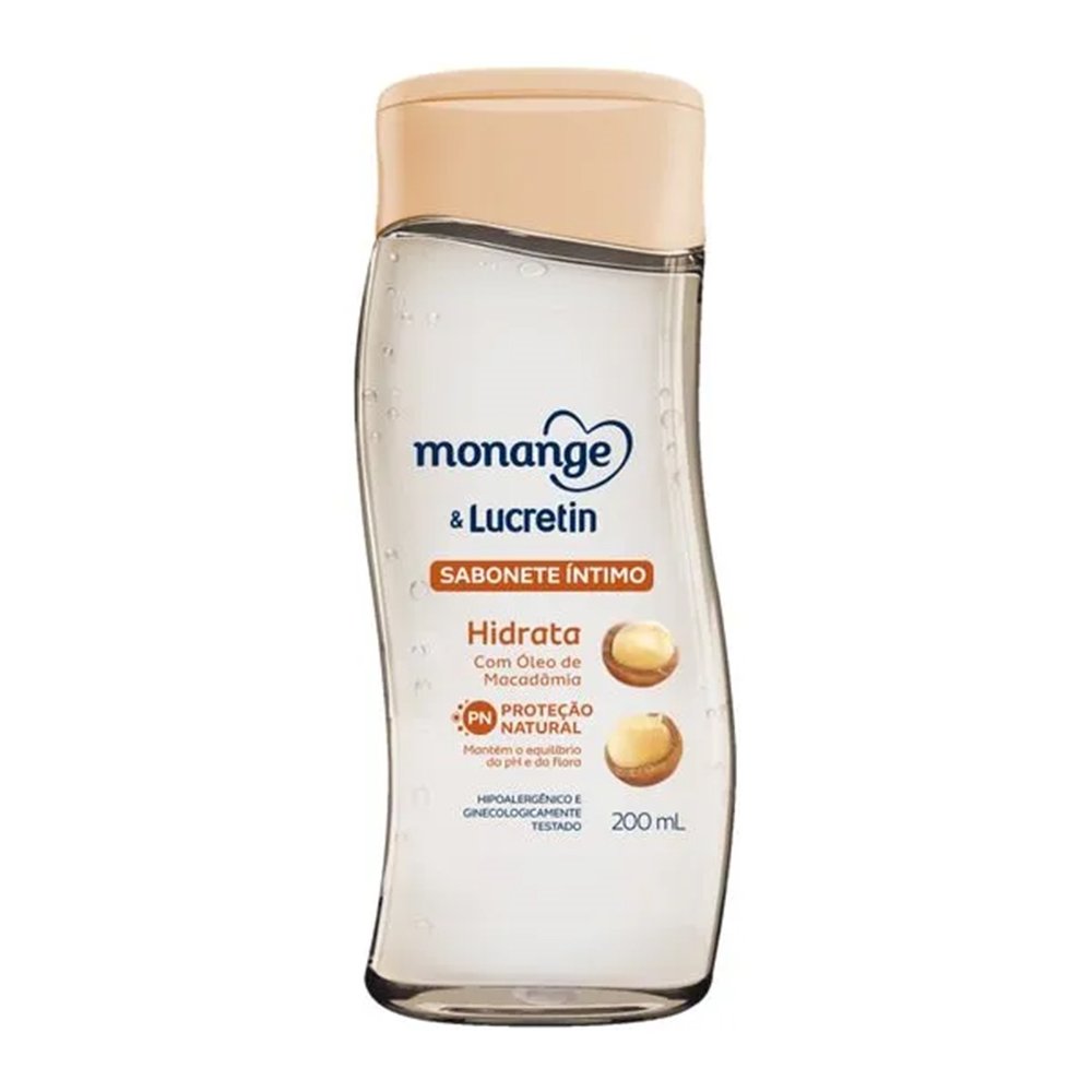 Sabonete Líquido Monange Lucretin Hidrata 200ml - Embalagem com 2 Unidades
