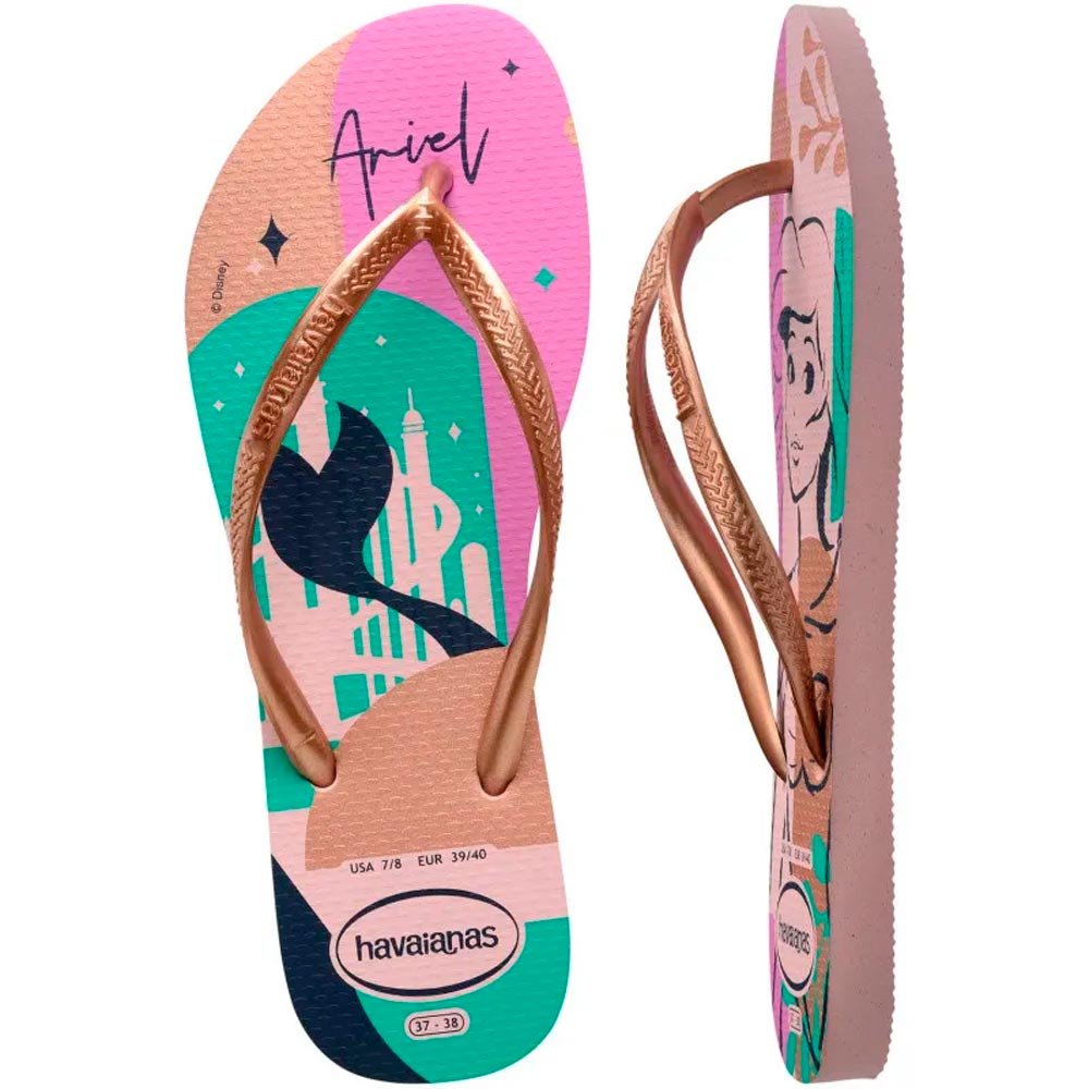 Havaianas Slim Princesas 4996 Rosa Peonia 35/36 Com 1 Par