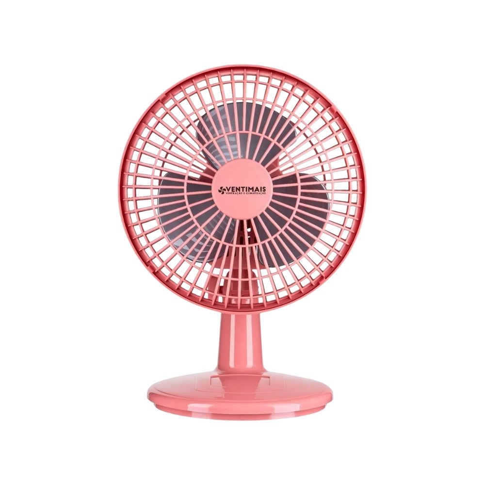 Ventilador Mini 20cm Ventimais Turbo Rose e Prata 110V