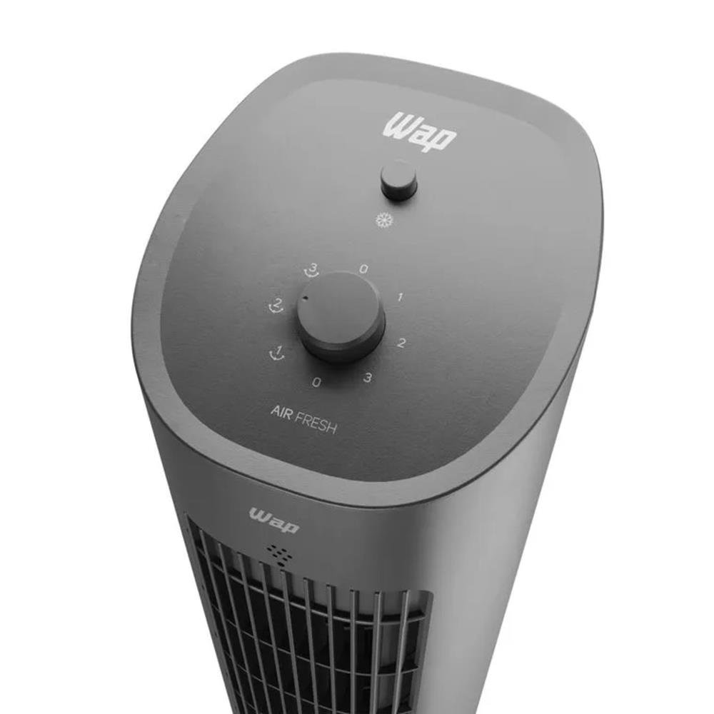 Climatizador De Ar Wap Air Fresh 4 em 1, Ventila, Perfuma, Umidifica, 127V, Preto e Cinza