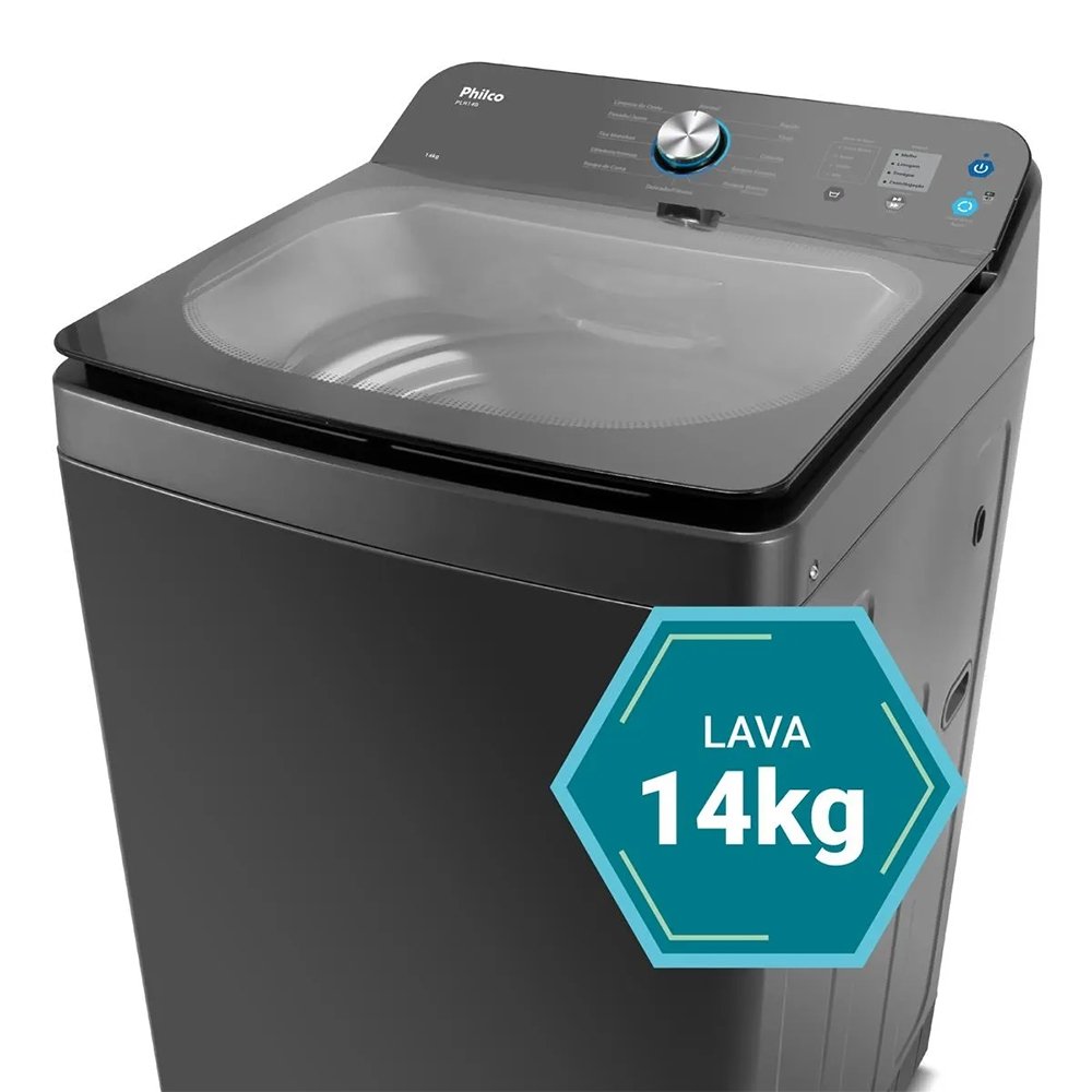 Máquina de Lavar Roupas 14Kg Philco PLR14B - Automática, Preto, 110V