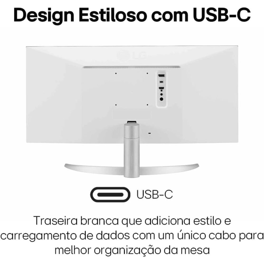 Monitor 29 Lg Ips Fhd Ultrawide 100Hz 1Ms Maxx Audio Srgb99% Ajuste Inc Freesync Displayport/Dhmi/Usb Tipo-C - 29Wq600