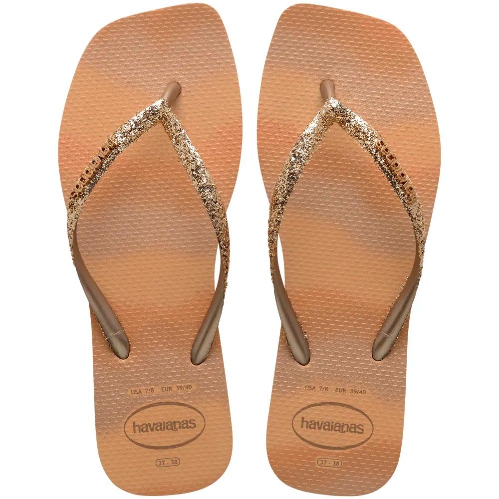 Havaianas Slim Square Glitter Party 0570 Dourado 35/36 Com 1 Par