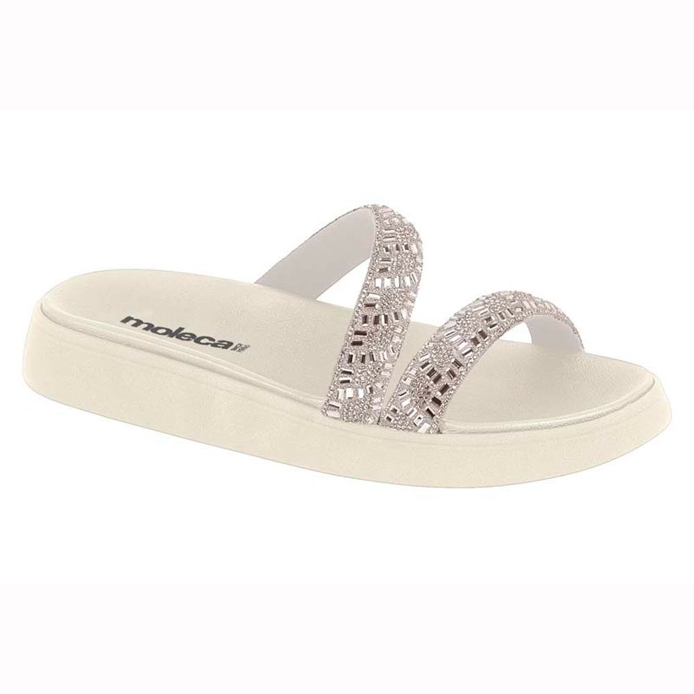 Tamanco Moleca 5469.139.29142.100922 Branco Off Gelo Crist Champ 34-39 Com 12 Pares
